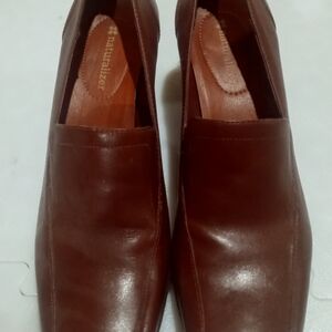 Naturalizer Brown Leather Slip-On Loafers - Warm Brown